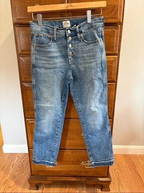 J. Crew Light Blue Straight-Leg High-Rise Jeans with Button-Fly